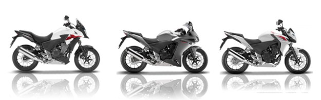 De izquierda a derecha: mini varadero, mini CBR y mini Hornet