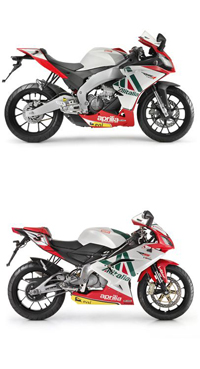 Arriba: Aprilia Rs4 125 4.533,00 euros. 15cvAbajo: Aprilia RS 125 5.578,00 euros 34 cv